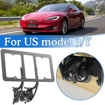 Для Tesla Модель 3 Y Без сверла Держатель переднего номерного знака Пластина с кронштейном Особенности лицензии Противоугонный монтажный комплект Q8P0