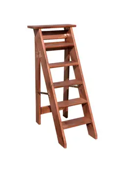 Домашняя лестница из массива дерева в елочку, Утолщающая передвижная лестница, Односторонняя деревянная лестница, Складная лестница, Пятиступенчатая крытая мансарда