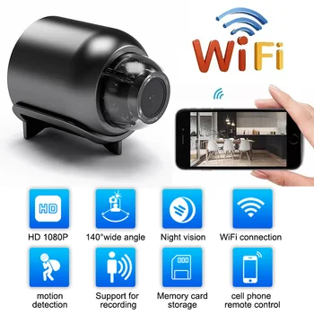 Домашняя Смарт-мини-камера WiFi 1080P, 2-мегапиксельная камера для удаленного мониторинга безопасности в помещении, домашняя камера с сигнализацией обнаружения движения HD ночного видения