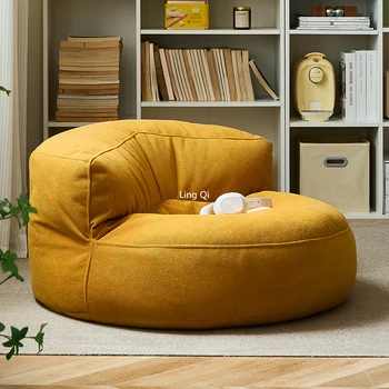 Желтый диван-мешок для гостиной, Ленивый Современный Необычный Рождественский Эргономичный диван, Минималистичный дизайнерский диван Para Sala Мебель для дома