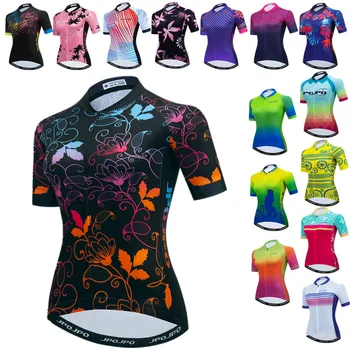 Женская велосипедная майка с цветочным рисунком, топы из джерси Team Bike с коротким рукавом, Майо, Быстросохнущая велосипедная рубашка Ciclismo, Одежда для шоссейного велоспорта.