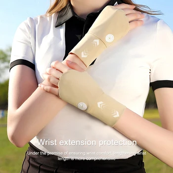 Женская перчатка на полпальца, прохладная дышащая перчатка для гольфа с защитой от солнца и ультрафиолета, эластичная полая ладонь из ледяного шелка для тренировок на свежем воздухе