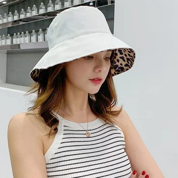 Женская широкополая шляпа с леопардовым принтом, Летняя дышащая складная женская пляжная кепка, Мужская Высококачественная Панама на плоской подошве, Рыбацкая шляпа
