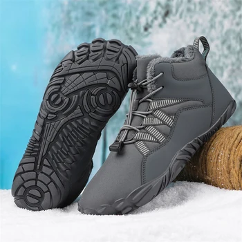 Женские зимние ботинки, утепленные мужские теплые зимние ботинки, Износостойкая ткань Оксфорд с защитой от дождя, резина для кемпинга на улице