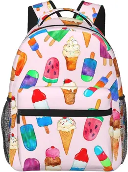 Забавный рюкзак для мороженого, легкий рюкзак для ноутбука, сумка для мужчин и женщин