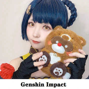 Игра Genshin Impact Косплей Реквизит Кукольный Проект Xiang Ling Gouba Плюшевая Подушка С Енотом Детские Игрушки Праздничные Подарки Аниме Аксессуары