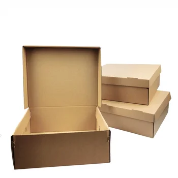 изготовленная на заказ коробка для обуви из гофрированного материала SENCAI коричневого цвета с канавкой E Flute с логотипом