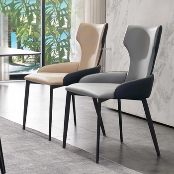 Изготовленные на заказ Кожаные обеденные стулья с Европейской спинкой для отдыха Ресторанный стул Роскошная Домашняя Кухонная мебель Стулья для столовой Современный