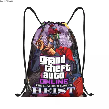 Изготовленный на заказ GTA Online The Casino Heist Сумка на шнурке Женская Мужская Легкая Grand Theft Auto Спортивный рюкзак для хранения в тренажерном зале