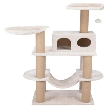 Изысканная Кошачья башня Federico с Когтеточками, платформой, Кондоминиумом, гамаком и свисающей игрушкой с помпоном - идеально подходит для владельцев кошек!