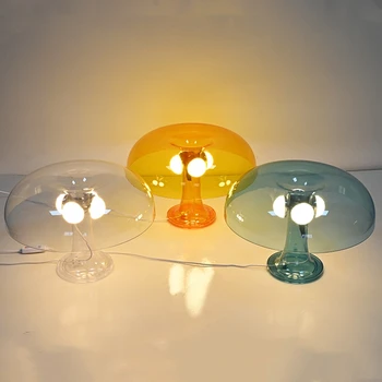 Итальянская дизайнерская Светодиодная Настольная лампа в виде гриба Минимализм Декор стола Прикроватная тумбочка для спальни Гостиная Многоцветный ночник