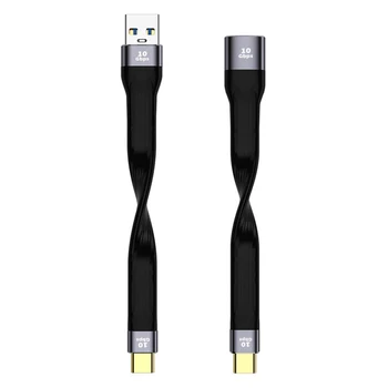 Кабель USB Male/Female к Type C Короткий Шнур Быстрой Зарядки Провод Передачи Данных Поддержка PD