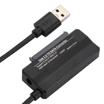 Кабель-адаптер Sata-USB 3.0 Поддержка кабеля USB-SATA 3 с 22-контактным разъемом для подключения внешнего жесткого диска SSD-накопителя 2,5 3,5 дюйма к компьютеру