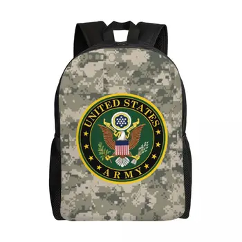 Камуфляжный рюкзак Армии США Унисекс Для школьников, студентов колледжа, Сумка для книг Подходит для 15-дюймового ноутбука, военно-тактических камуфляжных сумок