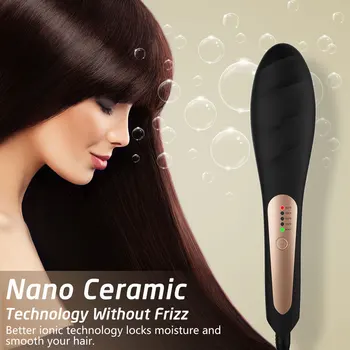 Керамическая Ионная щетка-выпрямитель для волос для домашнего салона | Технология нагрева MCH Fast 60s с автоматическим отключением | Защита от ожогов с Universa