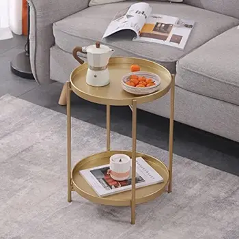 Комплект круглого торцевого столика, прикроватный столик, Тумбочка/Маленькие деревянные столики, журнальный столик с деревянным подносом для гостиной, спальни