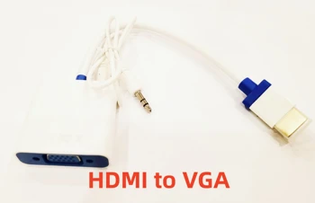 Конвертер HDMI в VGA с аудиокабелем высокой четкости для переключения на компьютер, телевизор и т.д.