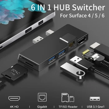 Концентратор док-станции 4K, совместимый с USB 3.0 Type-c и HDMI PD, док-станция для жесткого диска, адаптер для жесткого диска для Surface Pro 8 9 X