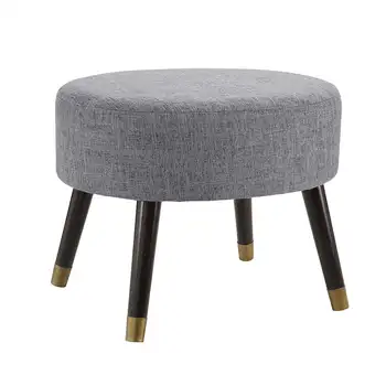 Концепции удобства Designs4Comfort Овальный пуфик середины века, светло-угольно-серые тканевые стулья для гостиной