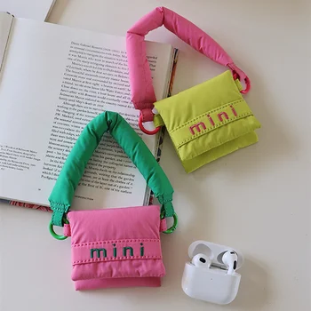 Корейские новые супер мини-сумки для девочек, милые наушники, ткань для наушников, маленькие сумки-органайзеры, мешочек для монет, розово-красные, зеленые сумки для хранения