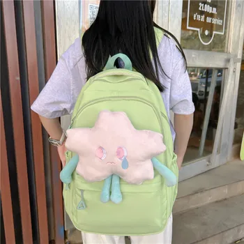 Корейский модный мультяшный пэчворк с 3D звездами, эстетичный рюкзак для милой девушки, школьный рюкзак большой емкости для студентов колледжа