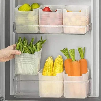 Коробка для хранения свежих продуктов в холодильнике Боковая Дверца Холодильника Контейнер для хранения фруктов овощей Специй Кухонный Органайзер Ящики для хранения