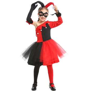 Костюм на Хэллоуин для девочек, забавный клоун Гарри из аниме, ролевой цирк, Озорной Арлекин, косплей, униформа для детской вечеринки