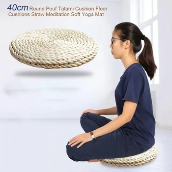 Круглая подушка ручной работы из натуральной кукурузной шелухи 40 см, напольное сиденье для йоги, коврик для стула, Татами, подушка для медитации у окна
