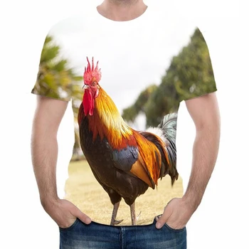 Крутая летняя модная мужская футболка с 3D принтом цыпленка XXS-6XL