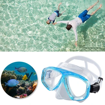 Легкие очки для дайвинга, плавательные очки с панорамным обзором 180, Противотуманная маска для дайвинга из закаленного стекла, ударопрочная для мужчин и женщин