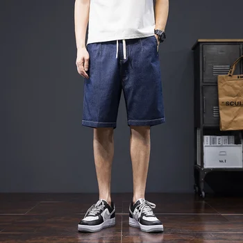 Летние новые мужские свободные шорты большого размера с эластичной резинкой на талии, увеличивающие жировые отложения, тонкие джинсовые шорты five points medium pants