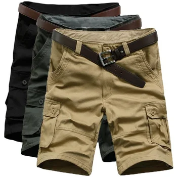 Летние шорты, повседневные свободные брюки-карго с несколькими карманами, мужская спортивная одежда, брюки y2k, мужские шорты