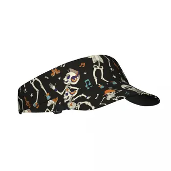 Летняя солнцезащитная шляпа С регулируемым козырьком, защищающая от ультрафиолета, Пустые танцевальные скелеты, музыка для вечеринок, дискотека и наушники, спортивная солнцезащитная кепка