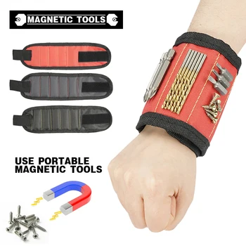 Магнитный браслет для поддержки запястья с сильными магнитами для крепления шурупов, браслет для ногтей, зажим для ремня, спортивная магнитная сумка для инструментов