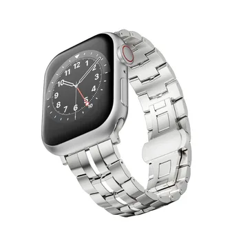 Металлический Ремешок для Apple Watch Band 49мм 45мм 44мм 40мм 41мм 42мм Браслет из Нержавеющей Стали Correa iWatch Series Ultra 8 7 SE 6 5 4