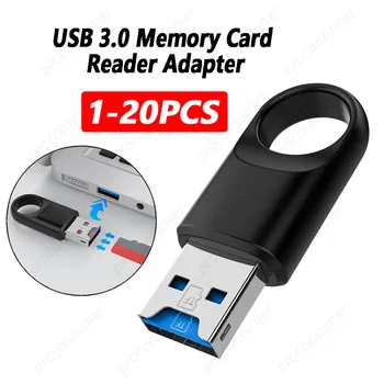 Мини-адаптер для чтения карт памяти, портативный USB 3.0, высокоскоростной считыватель карт памяти TF Card для TF SD ПК, ноутбука, настольного компьютера.