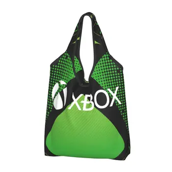 Многоразовая классическая сумка для покупок с логотипом Xboxs, женская сумка-тоут, портативные игровые подарки для геймеров, сумки для покупок в продуктовых магазинах.