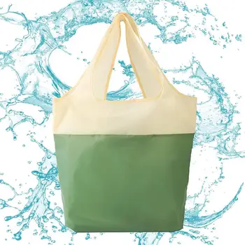 Многоразовая сумка-тоут, кухонные многоразовые сумки для покупок с ручками, сверхпрочная водонепроницаемая Портативная сумка для повседневного использования из переработанного материала для