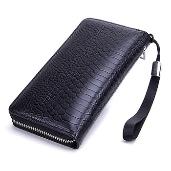 Многофункциональный кожаный бумажник со змеиным узором, роскошный мужской держатель для кредитных карт, длинный кошелек на молнии, Клатч большой емкости, сумка-клатч,