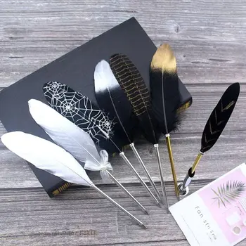 Многоцветная креативная винтажная перьевая ручка в европейском стиле, серебряное перо 0,5 мм, шариковая ручка для гладкого письма, подарок к празднику