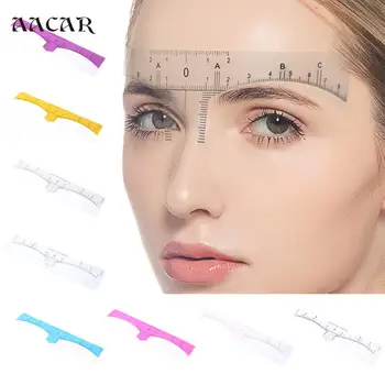 Многоцветная силиконовая линейка для бровей, Силиконовая линейка для подводки глаз, Многофункциональные вспомогательные инструменты для макияжа глаз, инструмент для формирования бровей