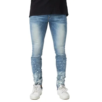 Модные Уличные Рваные джинсы-скинни, мужские Классические Однотонные джинсовые брюки, Мужские повседневные облегающие джинсовые брюки-карандаш Y2k