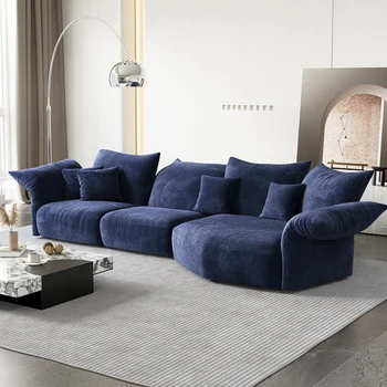 Модульный Роскошный диван на полу, мебель в итальянском стиле, Поролоновая губка, Минималистичный диван, Изогнутый чехол, Ткань, Мебель Divano