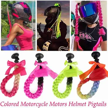 Мотоциклетный шлем с градиентной рампой в стиле панк, женские мотоциклетные шлемы, Каско, Мото украшения, ретро мотоциклетные шлемы, косы