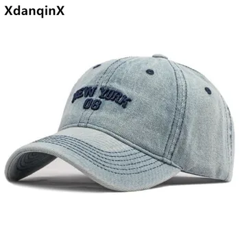 Мужская кепка из стираемого денима С вышивкой букв, бейсболки для гольфа, бейсболка Snapback, шляпы для кемпинга, женская шляпа, дорожная шляпа