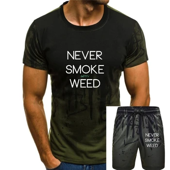 Мужская футболка Panoware Never Smoke Bad Weed с круглым вырезом, футболка большого размера, новинка, мужская футболка, новые футболки.