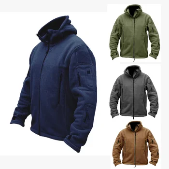 Мужские военные зимние тепловые флисовые тактические куртки из флиса для спорта на открытом воздухе, пальто с капюшоном Softshell для пеших прогулок, армейского кемпинга, треккинга