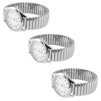 Мужские женские спортивные наручные часы 3X Big Numbers из эластичной стали, 1,4 дюйма