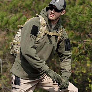 Мужские зимние флисовые тактические толстовки с капюшоном Мужские осенние теплые ветрозащитные куртки Повседневные тренировочные военные куртки