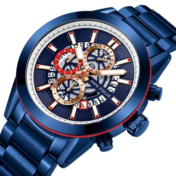Мужские часы MINI FOCUS, лучший бренд класса люкс, мужские водонепроницаемые кварцевые часы из нержавеющей стали, модные Спортивные мужские часы Relogio Masculino